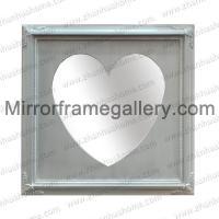 Square Wood Frame With Heart Shape Mirror